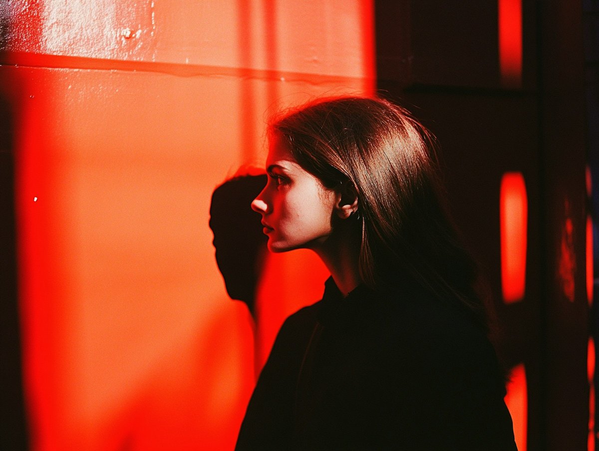 profile-of-woman-against-red-background-umuev